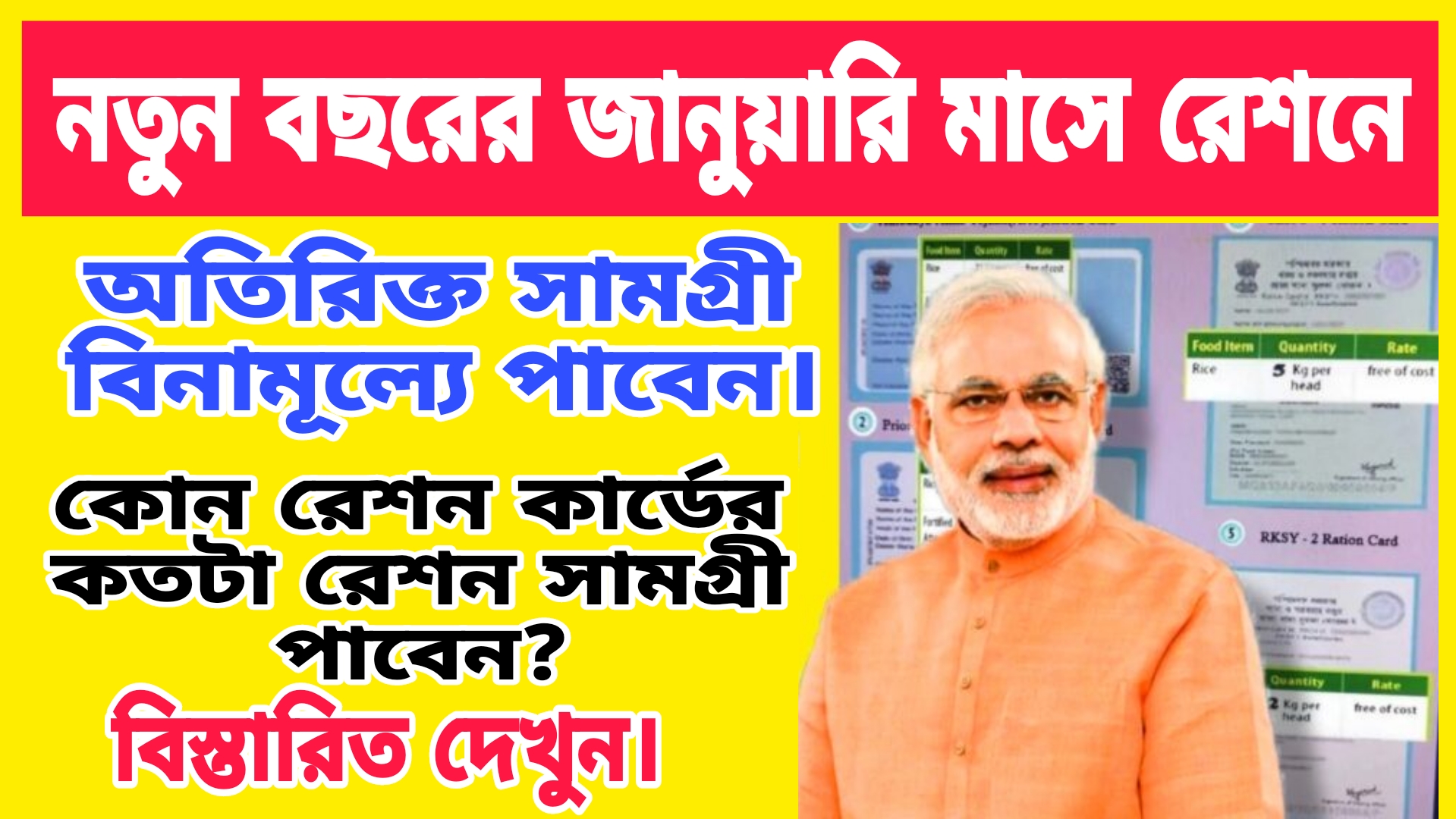 WB Free Ration Items List 2025